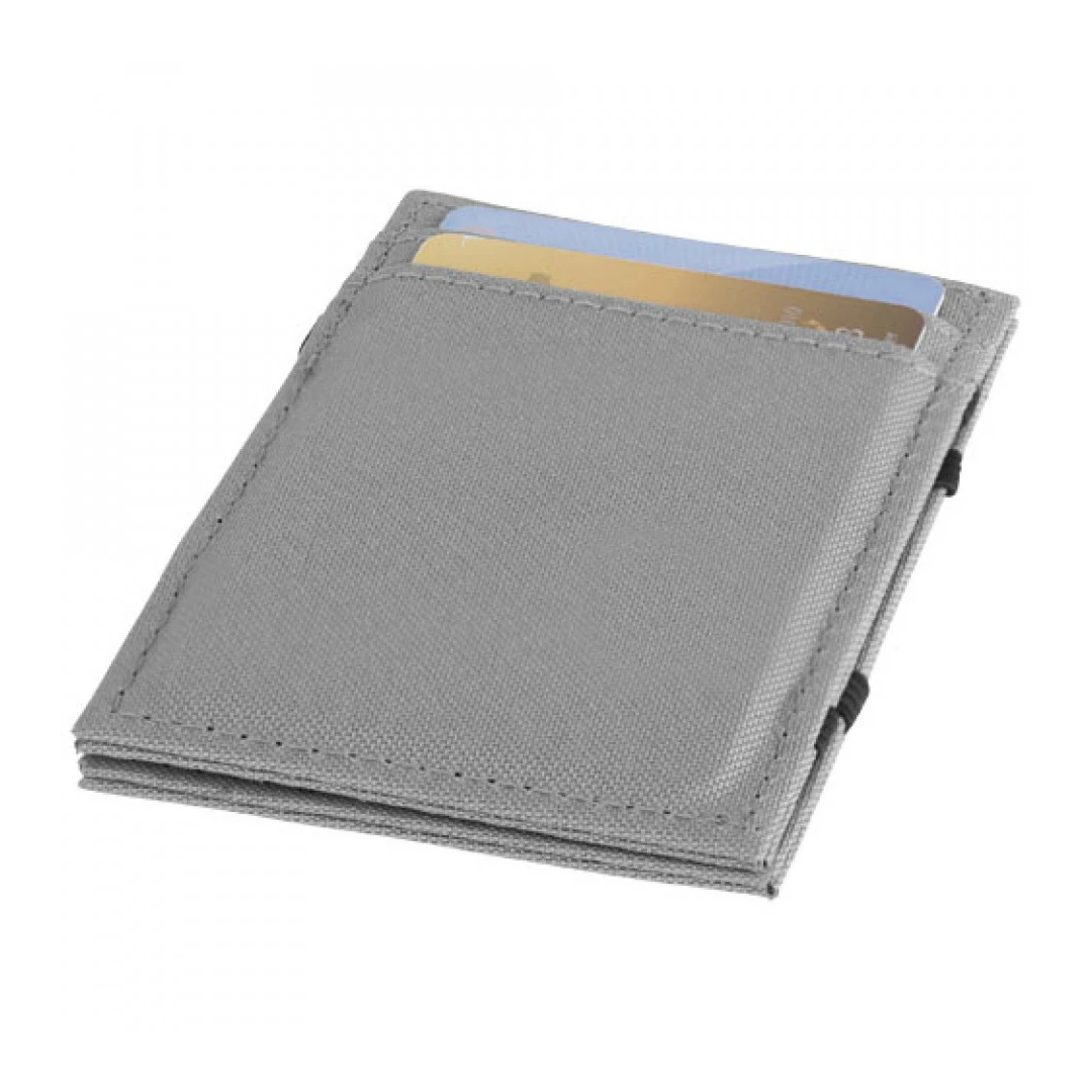 Husa pentru card-uri cu protectie contactless RFID, 4 sloturi, Textil, Gri - 