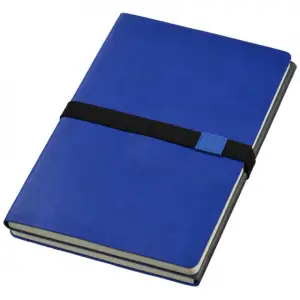 Agenda dubla DoubleDoppio, coperti groase din piele eco, A5, 2x65 file, Albastru-Gri - 