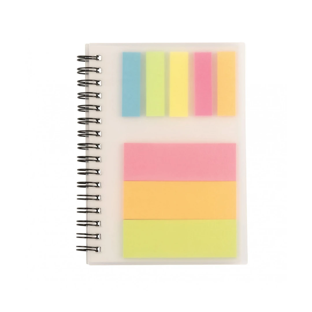 Notebook Memo Neutral cu 50 pagini albe si 200 notite adezive, format A6, Alb - 