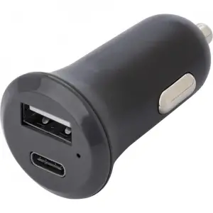 Incarcator Auto mic, cu USB si USB C, 5v 3A, Negru - 