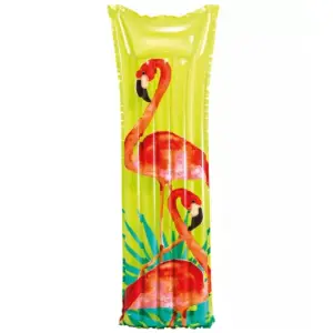 Saltea gonflabila Fashion, 183cm x 69cm, cu model Flamingo, Verde - 