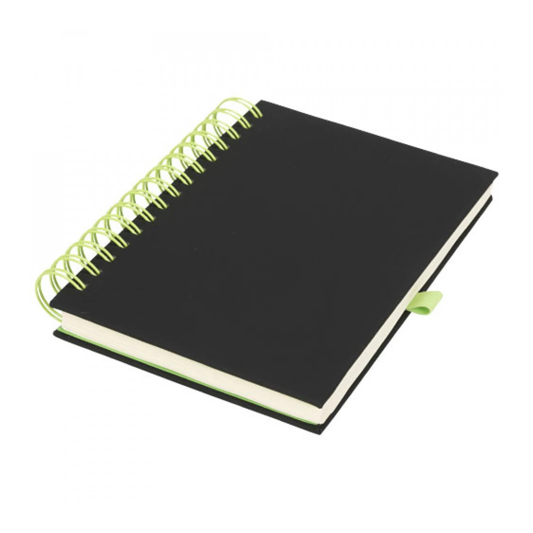 Agenda Wiro Journal cu spirala, coperti piele ecologica groasa, A5, 160 file, Verde - 