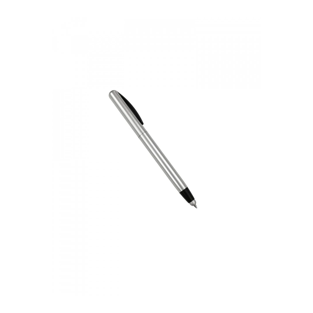 Stylus pen cu pix, model Clasic, din material plastic, Argintiu/Negru - 