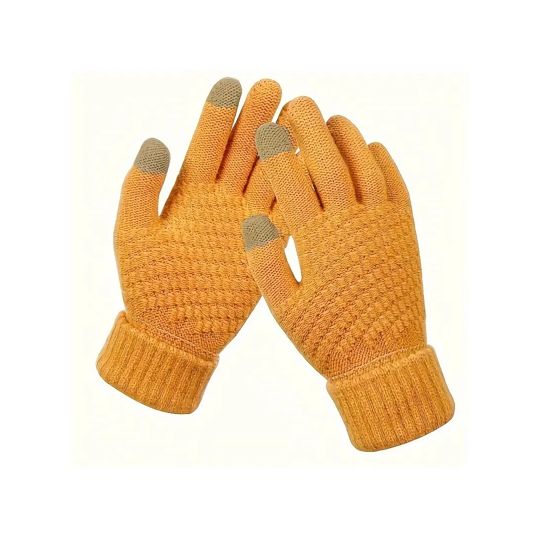Manusi de iarna cu functie touch screen, pentru Femei, Smart Glove, Galbene - 