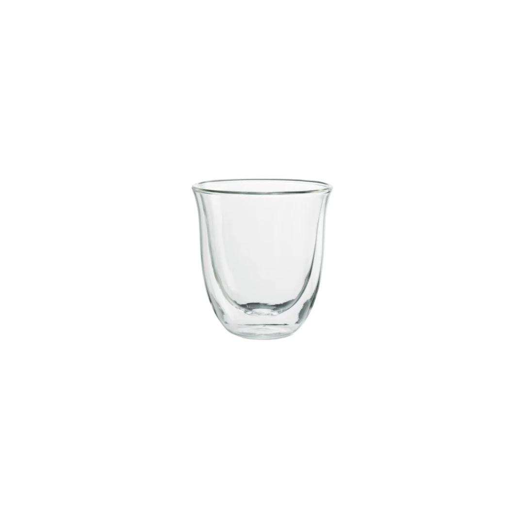 Pahar din sticla cu pereti dubli, termorezistent, design modern, 220 ml, Transparent - 