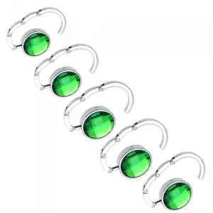 Set 5 bucati carlig pentru geanta de mana, masa, metal, verde - 