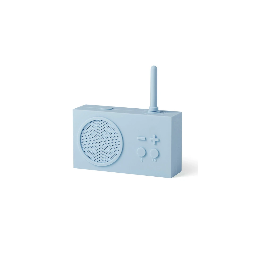 Radio portabil Lexon TYKHO 3 rezistent la apa speaker Bluetooth reincarcare USB autonomie 20 de ore carcasa din silicon, Light Blue - 