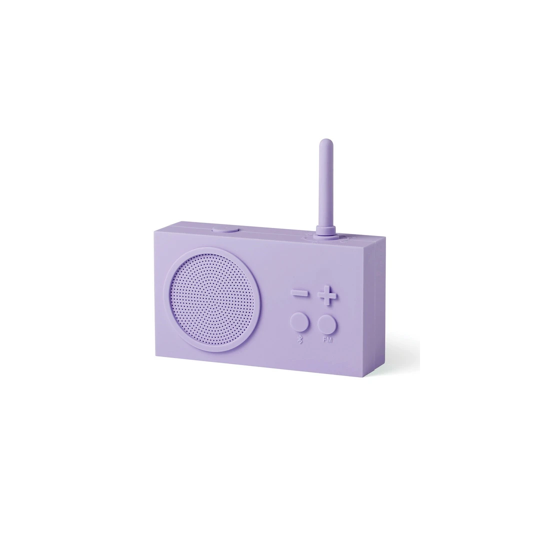 Radio portabil Lexon TYKHO 3 rezistent la apa speaker Bluetooth reincarcare USB autonomie 20 de ore carcasa din silicon, Light Purple - 