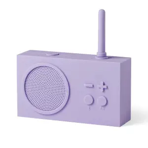 Radio portabil Lexon TYKHO 3 rezistent la apa speaker Bluetooth reincarcare USB autonomie 20 de ore carcasa din silicon, Light Purple - 