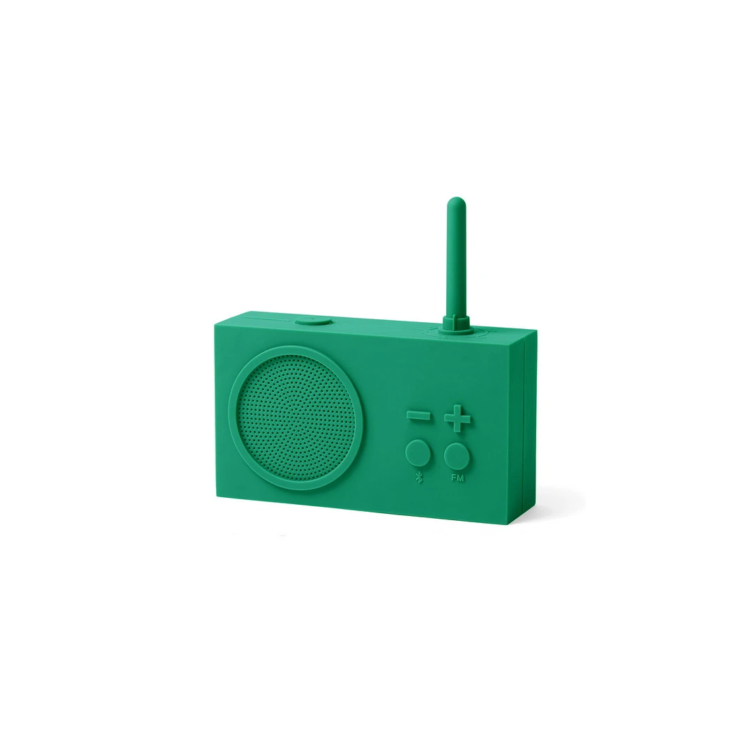 Radio portabil Lexon TYKHO 3 rezistent la apa speaker Bluetooth reincarcare USB autonomie 20 de ore carcasa din silicon, Green Emerald - 