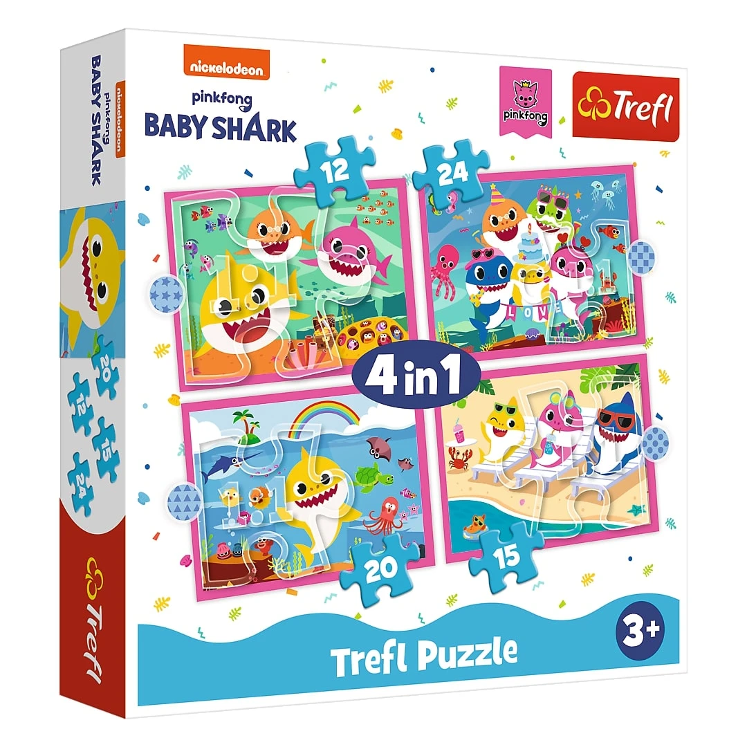Puzzle Trefl 4 in 1 familia Shark - 