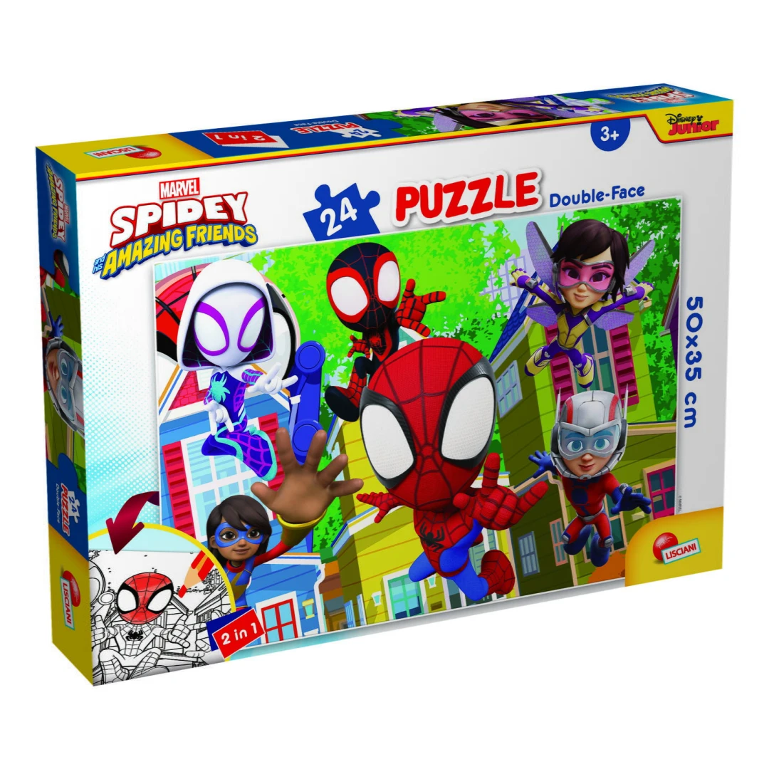 Puzzle de colorat -  Distractie cu paienjenelul Marvel si prietenii lui uimitori (24 piese) - 
