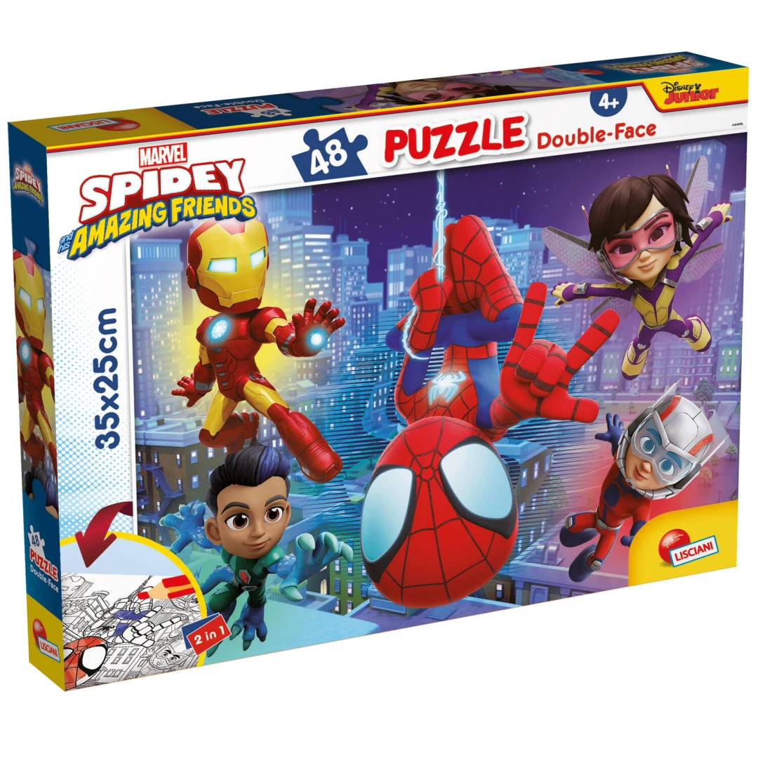 Puzzle de colorat - Paienjenelul Marvel si prietenii lui uimitori (48 de piese) - 