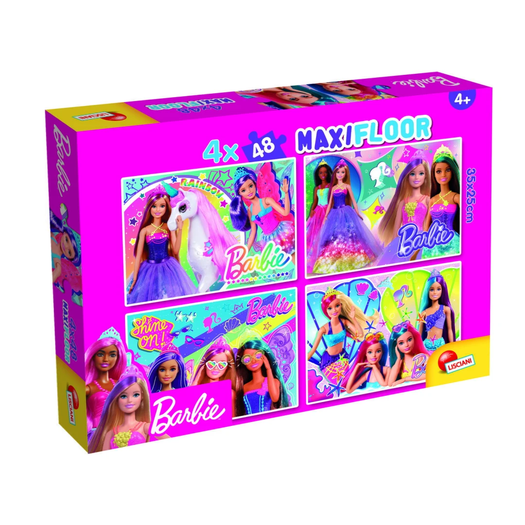Puzzle de colorat maxi - Barbie (4 x 48 de piese) - 