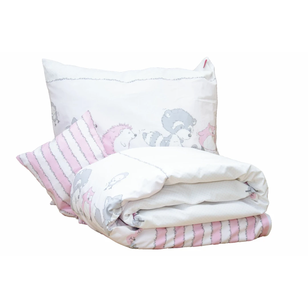 Lenjerie pat copii Odette Pink, din bumbac 70x160 cm, 100x140 cm - 