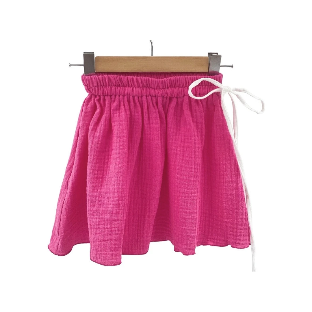 Fustita de vara pentru fete, din muselina, Pink Pop 80-86 cm (12-18 luni) - 