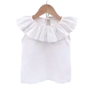Tricou cu volanase pentru copii, din muselina, Pearl 12-18 luni - 