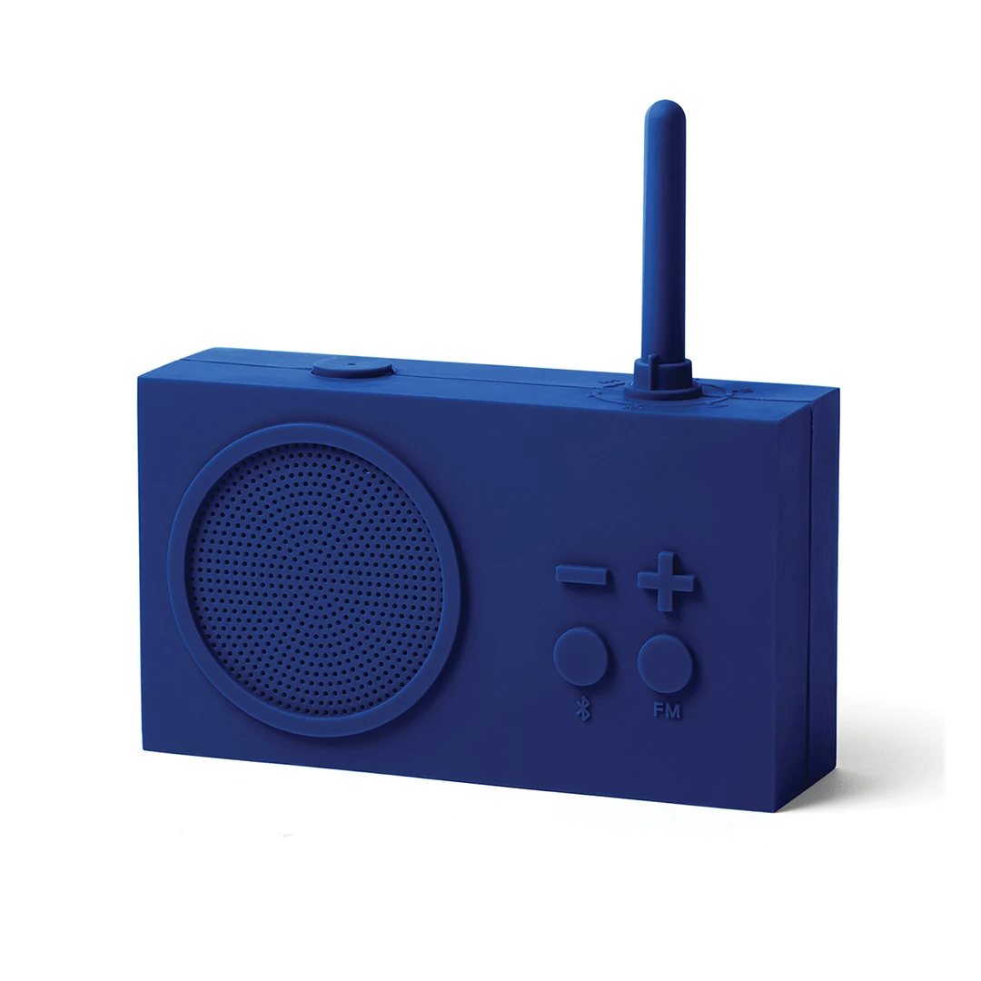 Radio portabil Lexon TYKHO 3 rezistent la apa speaker Bluetooth reincarcare USB autonomie 20 de ore carcasa din silicon albastru inchis - 