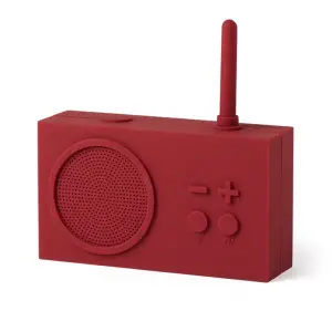Radio portabil Lexon TYKHO 3 rezistent la apa speaker Bluetooth reincarcare USB autonomie 20 de ore carcasa din silicon visiniu - 