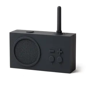 Radio portabil Lexon TYKHO 3 rezistent la apa speaker Bluetooth reincarcare USB autonomie 20 de ore carcasa din silicon gri inchis - 