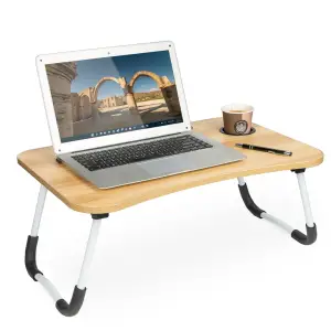 Masa pentru Laptop plianta din MDF, dimensiune 60 x 39,5 cm, cu suport pahar si telefon - 