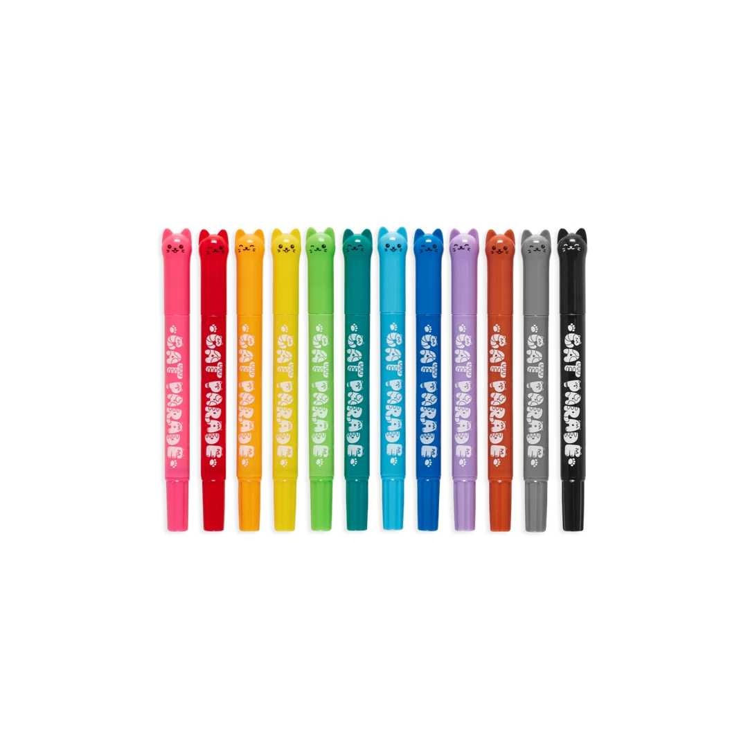 Creioane acuarele cu gel, Cat Parade, set 12 culori - 