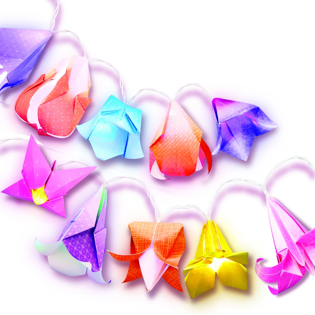 Set creativ DIY - Luminite cu flori origami - 