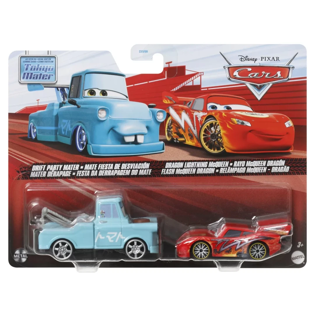 CARS3 SET 2 MASINUTE METALICE DRIFT PARTY MATER SI DRAGON FULGER MCQUEEN - 