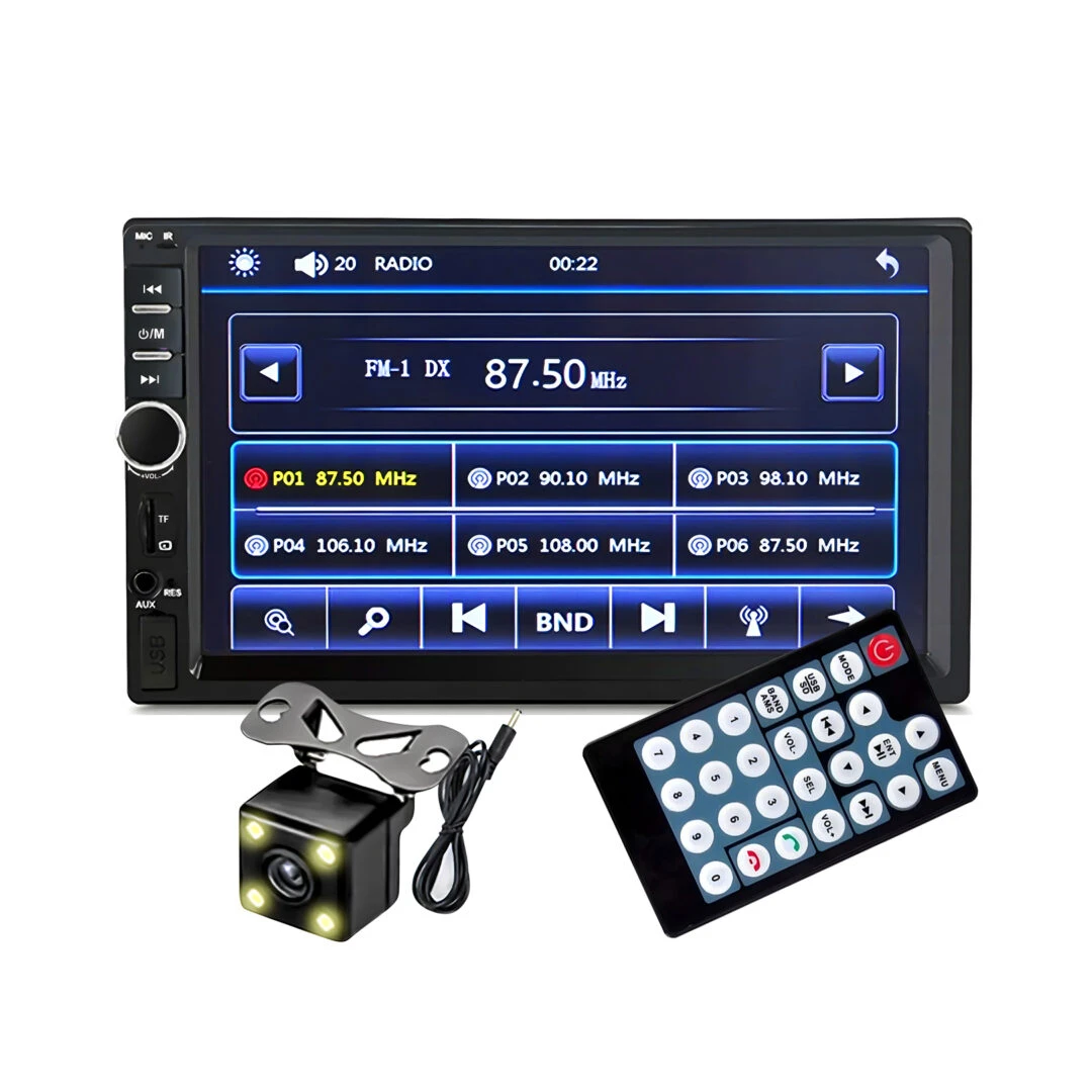 Player Video Auto dimensiune 2DIN, + Camera Marsarier INCLUSA, TouchScreen de 7 inch, 4 x 50W, model WDS-30 cu Bluetooth, Handsfree, Radio, MP3, WMA, MP4, AUX, Card, Telecomanda - 