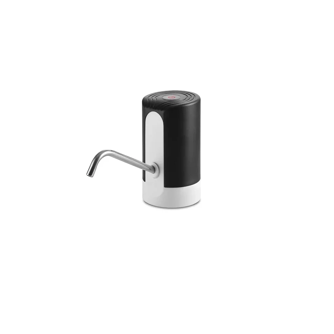 Pompa de apa electrica portabila, mini USB, 1200mAh reincarcabila pentru recipientele cu apa pentru baut pana la 20 de litri, pentru birou, casa si calatorii, dimensiune 12.8 X 7.2 cm, negru/alb - 