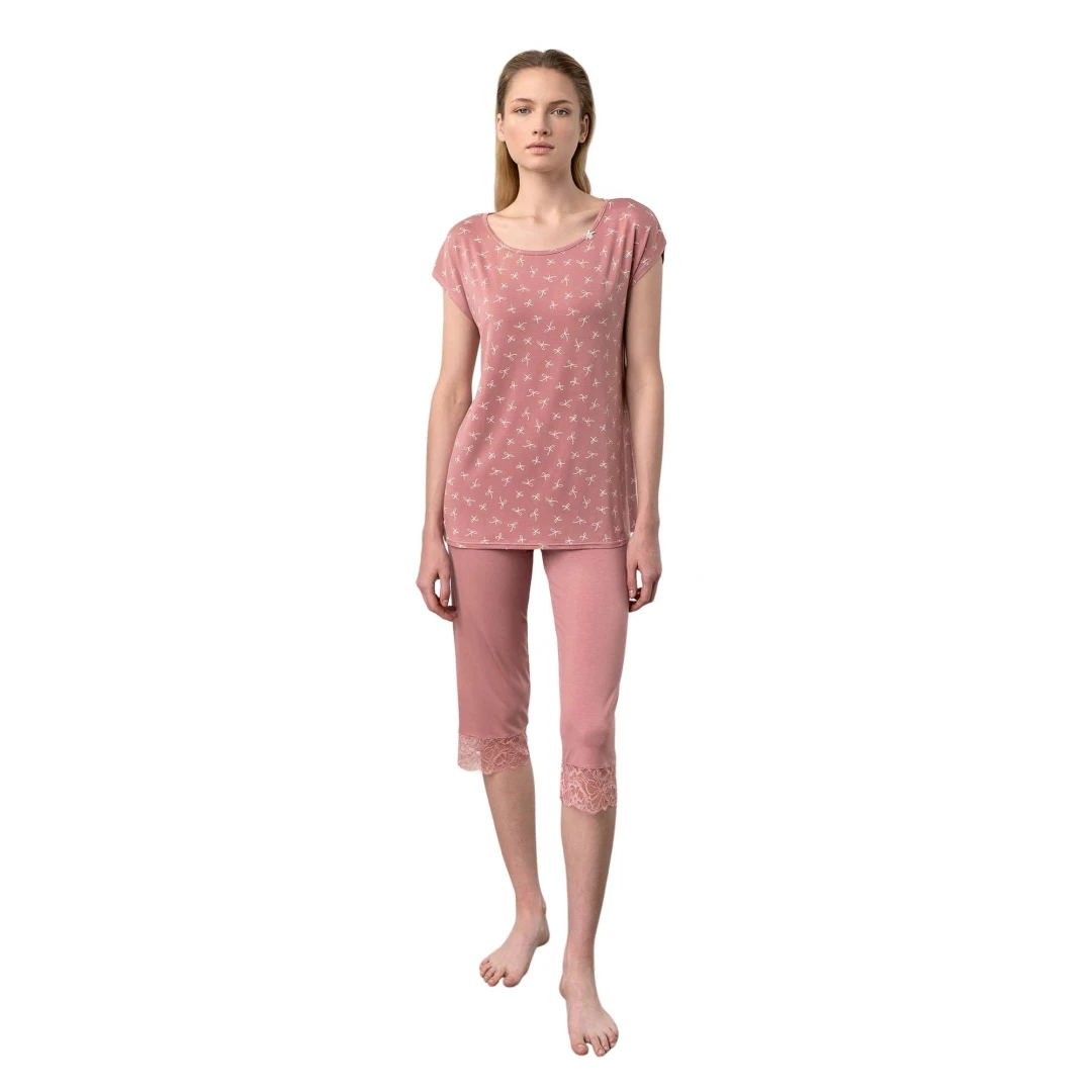 Pijama de dama Vamp,18048, XXL, micromodal, roz - <p>Pijama de dama Vamp, realizata din 93% micromodal si 7% elastan.&nbsp;</p>