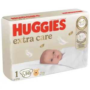 Scutece Huggies Extra Care, Marimea Nr.1 - 50 Bucati - 