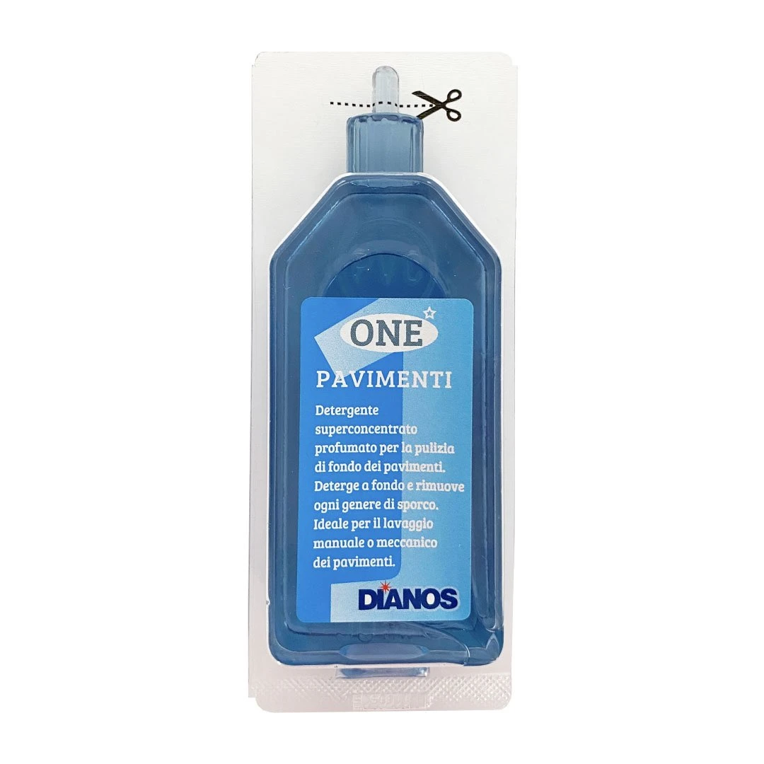 Detergent monodoza superconcentrat pentru pardoseli Dianos One Pavimenti, 100 ml - <p>Detergent parfumat superconcentrat pentru curatarea in profunzime a pardoselilor, in ambalaj monodoza. Usor de utilizat si extra eficient, trebuie doar sa-l diluati in apa.</p>