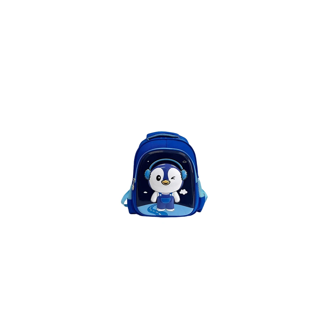 Rucsac MOOD ( BE AUTHENTIC ) cu model 3D Cartoon Penguin, Potrivit pentru Copii Mici pentru scoala sau gradinita, Poliester, Albastru - 