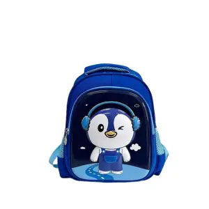 Rucsac MOOD ( BE AUTHENTIC ) cu model 3D Cartoon Penguin, Potrivit pentru Copii Mici pentru scoala sau gradinita, Poliester, Albastru - 