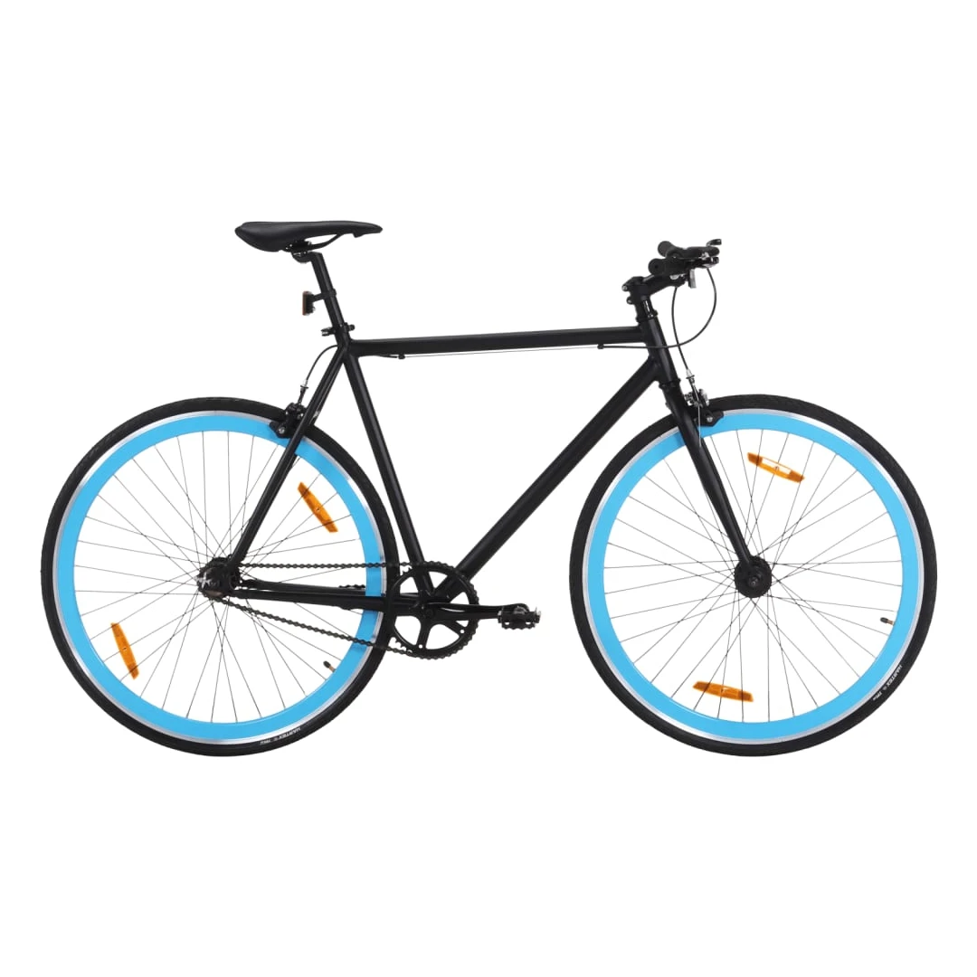 Bicicletă cu angrenaj fix, negru și albastru, 700c, 59 cm - Această bicicletă cu angrenaj fix este perfectă pentru deplasări, pentru a vă antrena sau pentru a ieși la plimbare cu familia pentru a vă bucura de a...