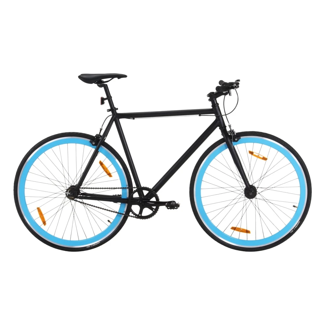 Bicicletă cu angrenaj fix, negru și albastru, 700c, 55 cm - Această bicicletă cu angrenaj fix este perfectă pentru deplasări, pentru a vă antrena sau pentru a ieși la plimbare cu familia pentru a vă bucura de a...