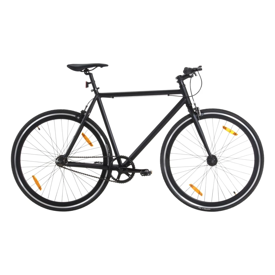 Bicicletă cu angrenaj fix, negru, 700c, 55 cm - Această bicicletă cu angrenaj fix este perfectă pentru deplasări, pentru a vă antrena sau pentru a ieși la plimbare cu familia pentru a vă bucura de a...