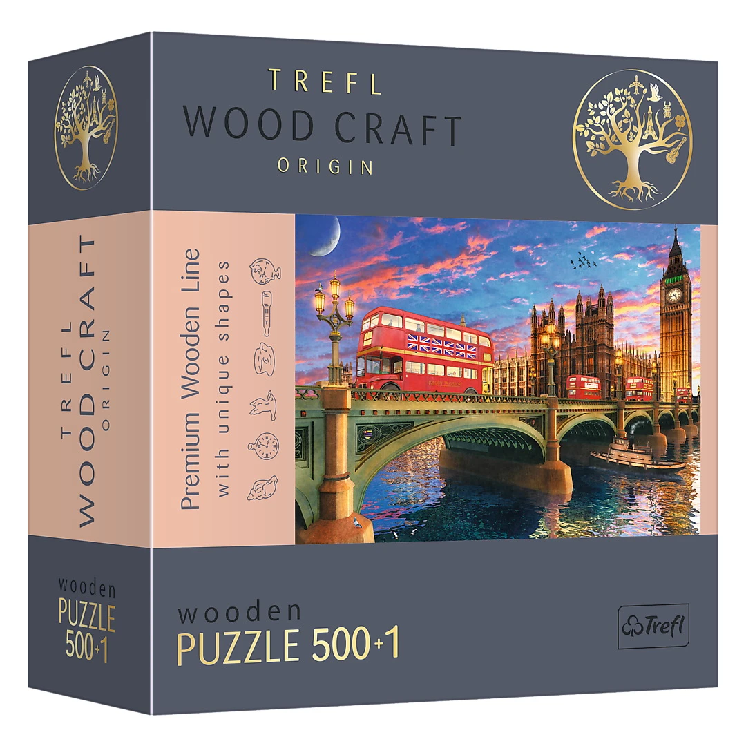 Puzzle Trefl din lemn 500+1 obictivele turistice din Londra - 