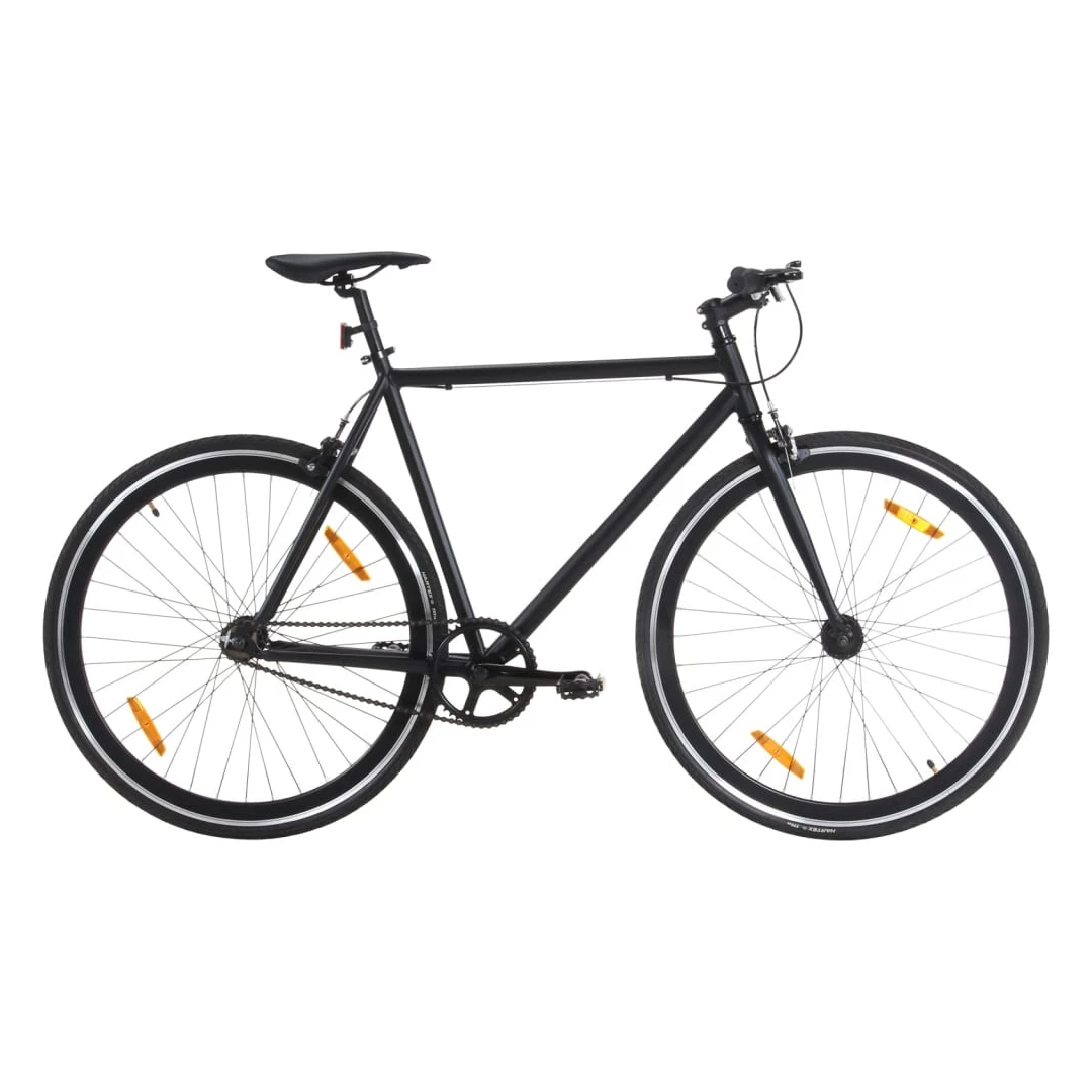 Bicicletă cu angrenaj fix, negru, 700c, 59 cm - Această bicicletă cu angrenaj fix este perfectă pentru deplasări, pentru a vă antrena sau pentru a ieși la plimbare cu familia pentru a vă bucura de a...