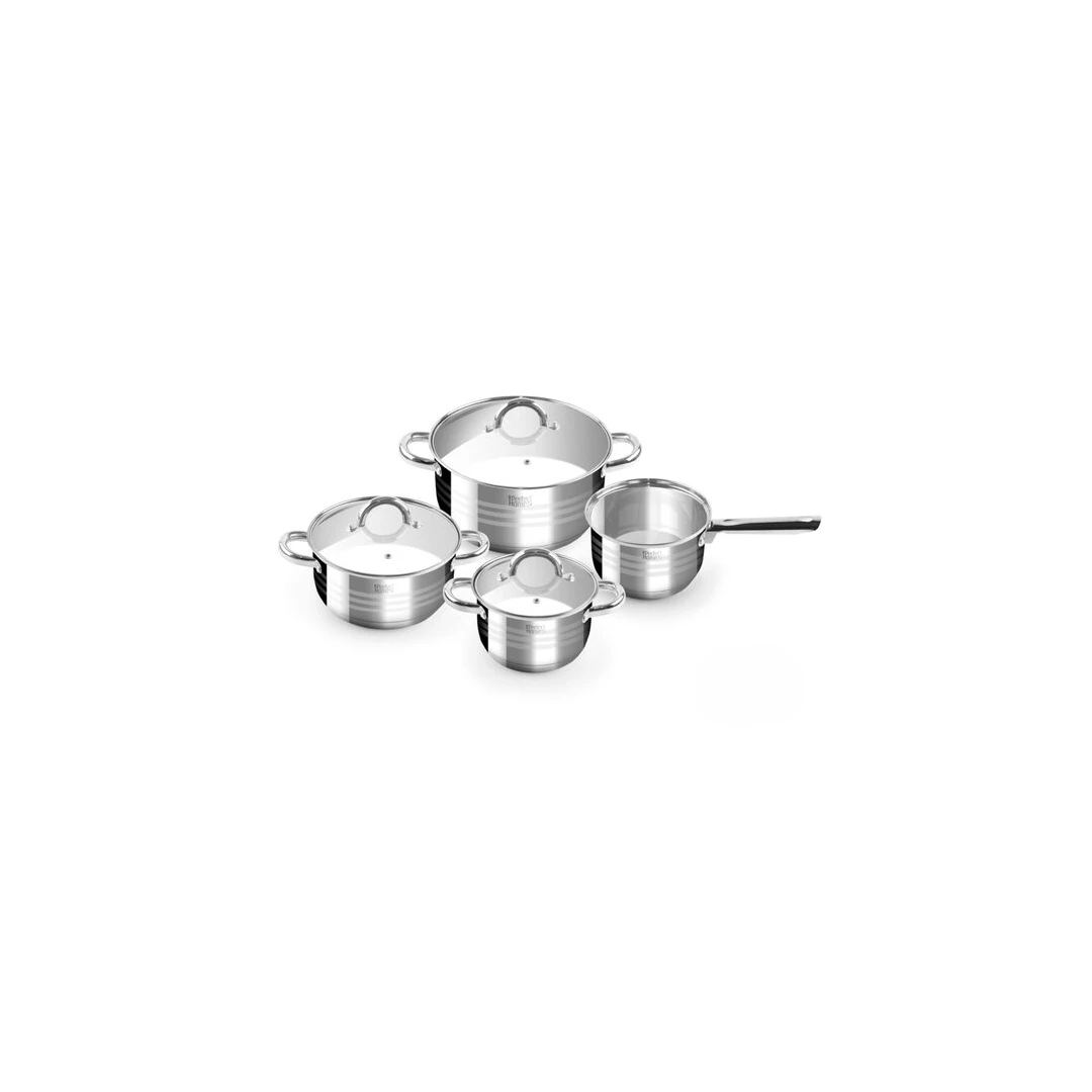 Oale cu capac, inox, set 4 piese, Perfect Home Deluxe - 