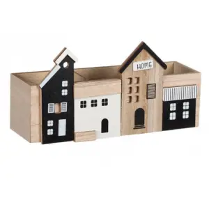 Organizator birou din lemn ,model House  cu 3 compartimente, 26x8x13,5 cm - 