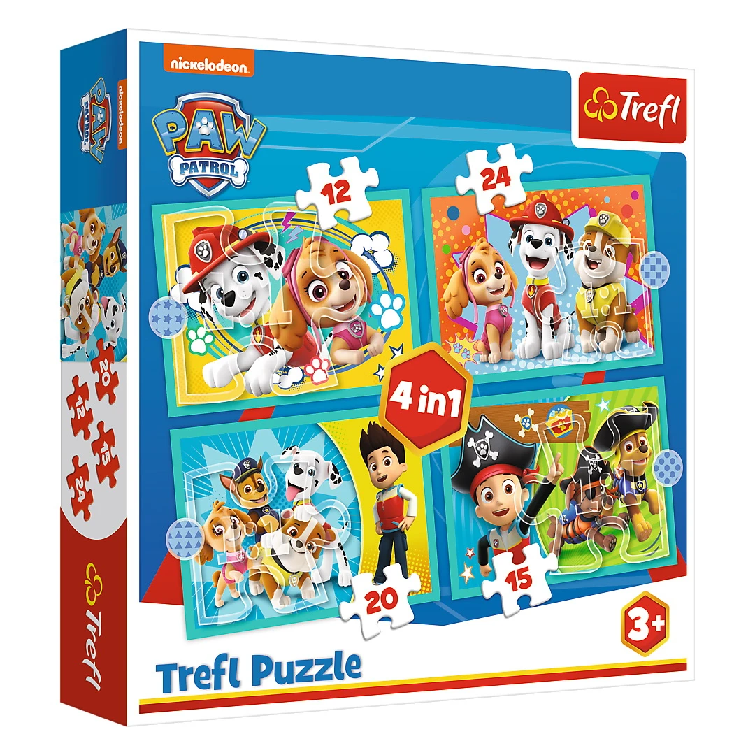 Puzzle Trefl 4 in 1 Patrula Catelusilor - 