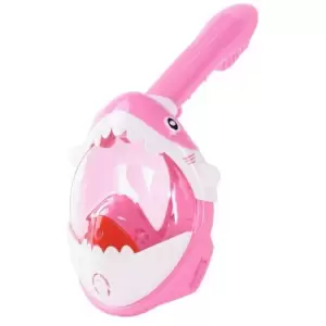 Masca snorkeling cu tub pentru copii model rechin, roz - 