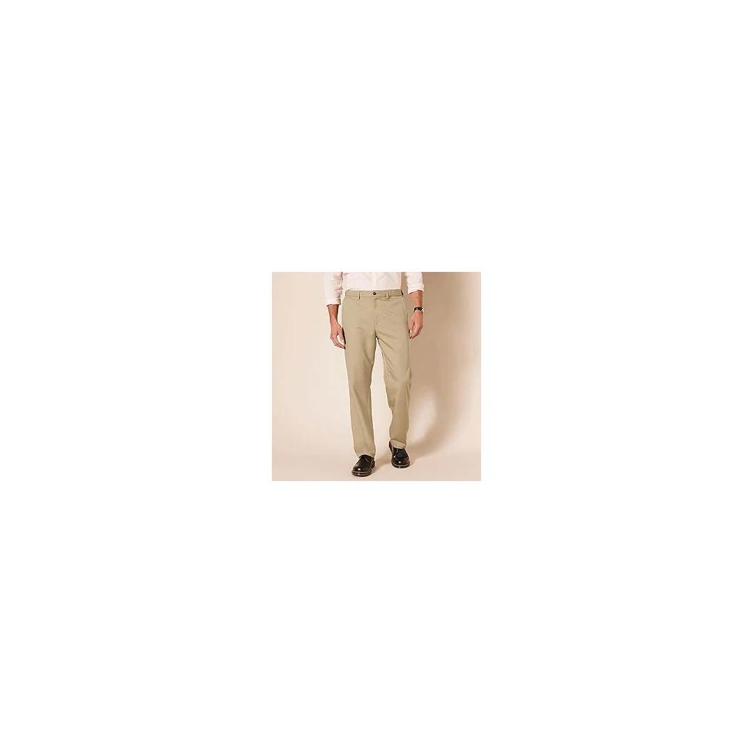 Pantaloni de costum pentru barbati Amazon Essentials cu front plat, cu talie extensibila, croiala clasica, marime 31w cu 34L - 