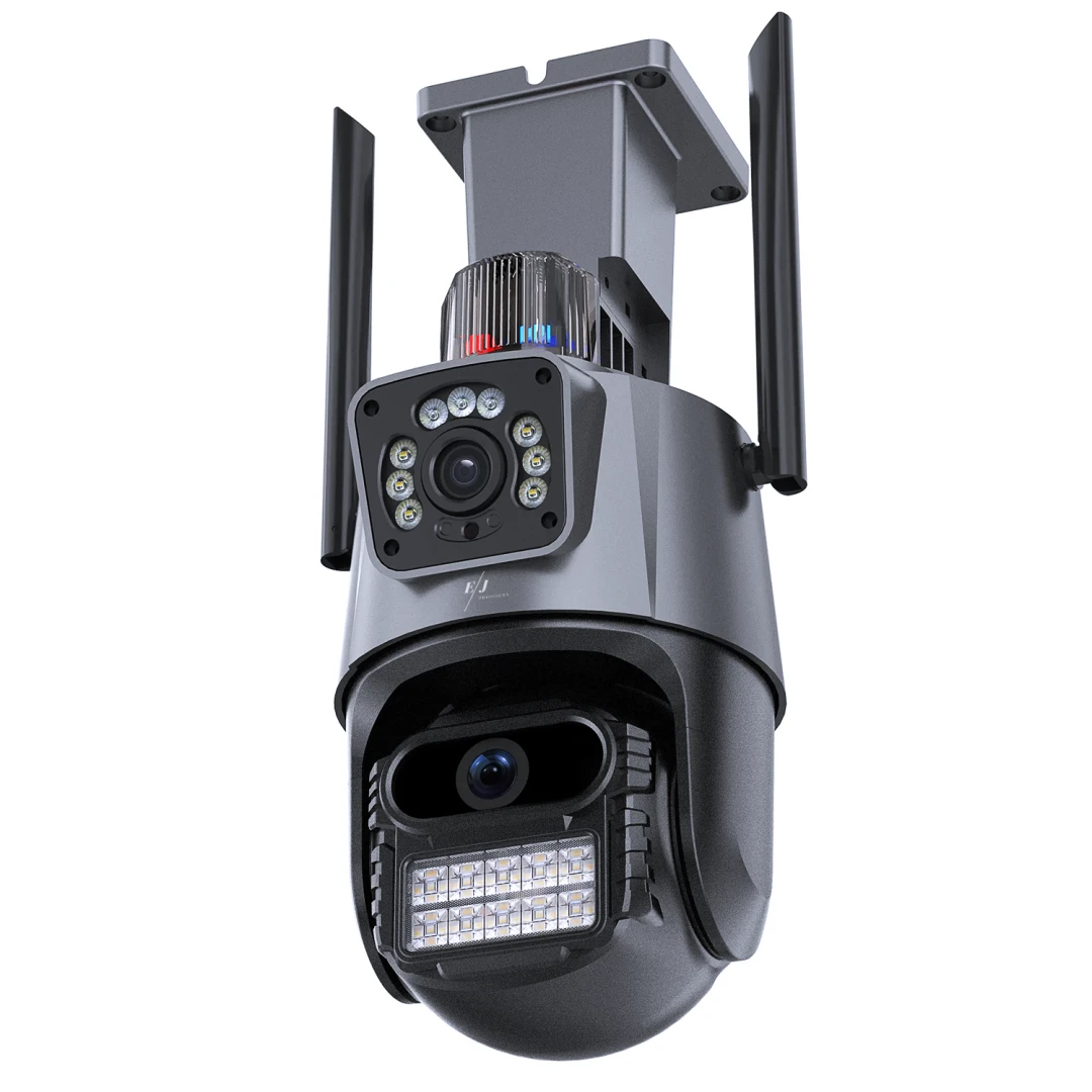 Camera de supraveghere dubla, Q322, WIFI, 6MP, exterior, IP 66, AI, leduri lumina, comunicare bidirectionala, alarma, senzor miscare,exterior - 