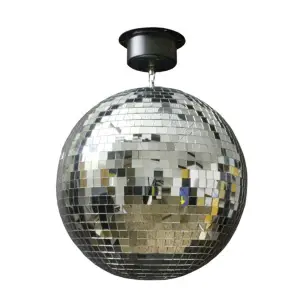 Glob disco motorizat IdeallStore®, Party Maniac, model oglinzi, 4W, 29 cm, argintiu - 