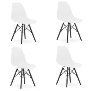Set 4 scaune stil scandinav, Mercaton, Osaka, PP, lemn, alb si negru, 46x54x81 cm - 