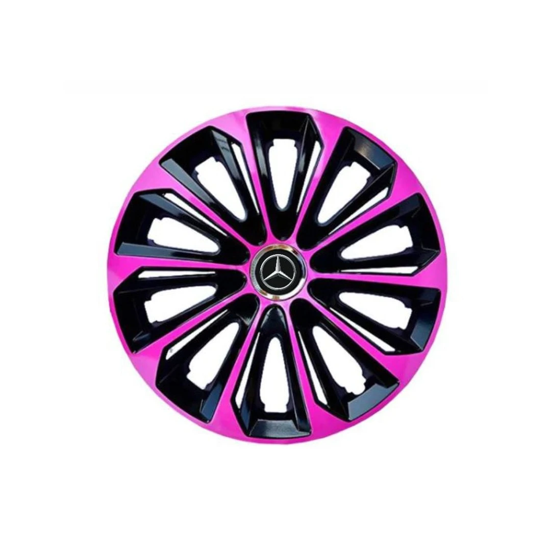 Set 4 Capace Roti pentru Mercedes, model Extra Strong Pink & Black, R15 - 