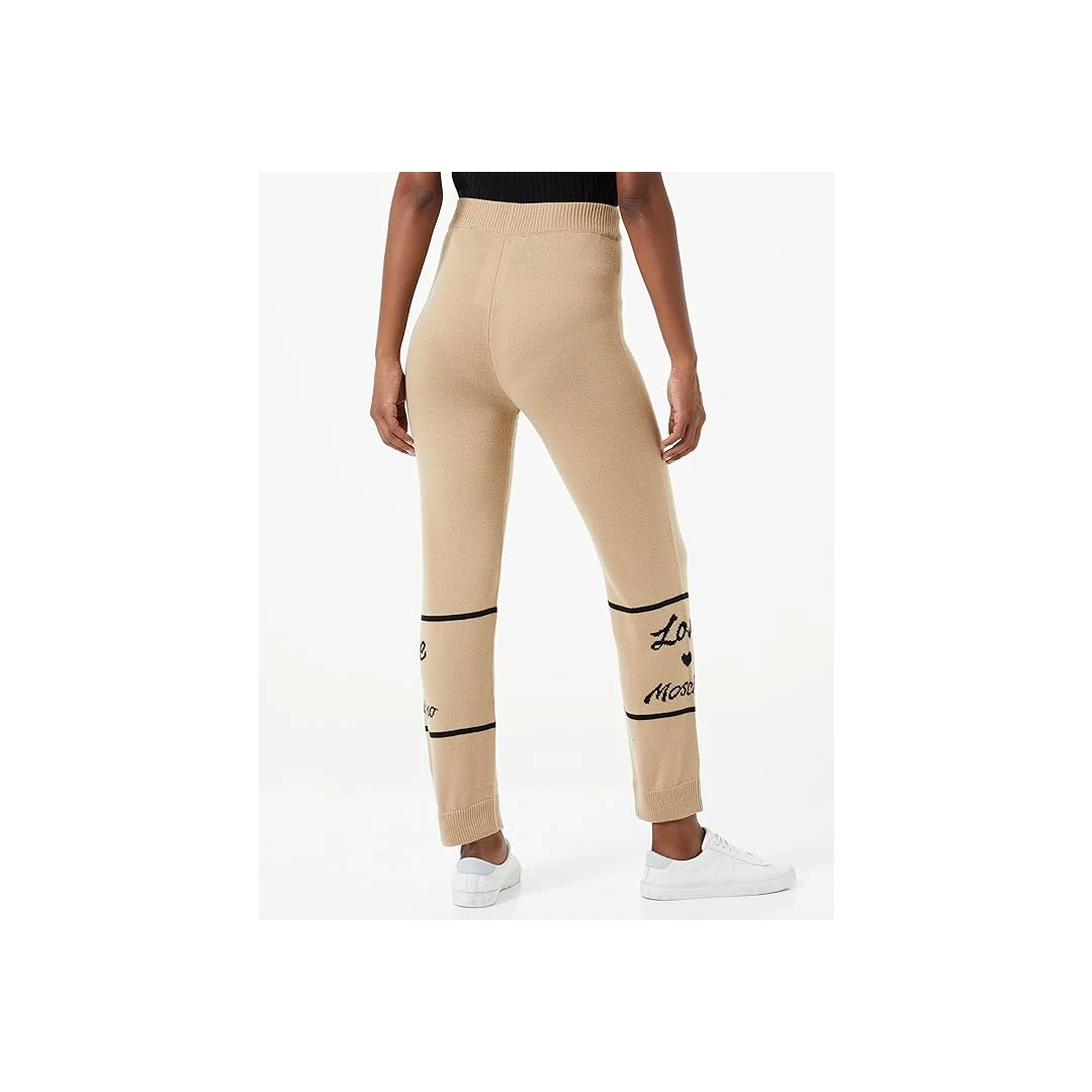 Pantaloni Casual pentru Dama Jog Cu Logo Italic Intarsia, marca Moschino , marime XL - 